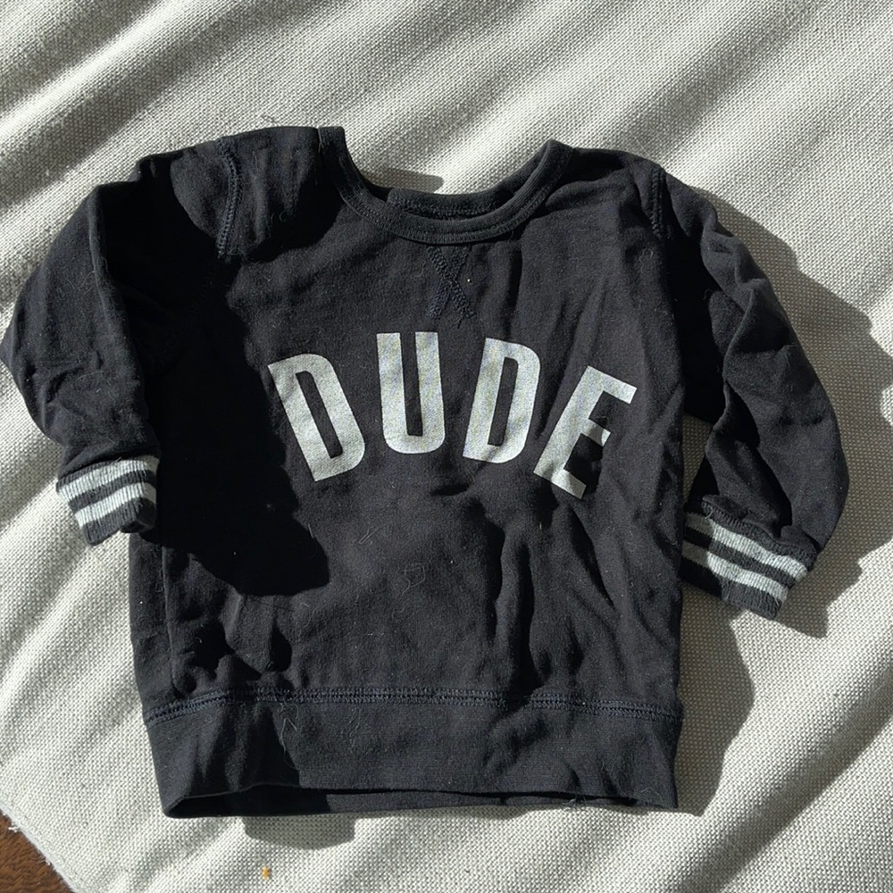 Peek Kids Baby Boys “Dude” Sweatshirt - Black